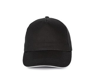 K-up KP130 - CASQUETTE SANDWICH CONTRASTÉ - 5 PANNEAUX Black / White