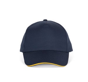 K-up KP130 - CASQUETTE SANDWICH CONTRASTÉ - 5 PANNEAUX Navy / Yellow