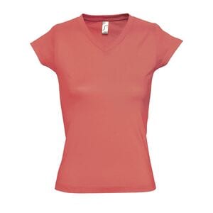 SOL'S 11388 - MOON Tee Shirt Femme Col “V” Corail