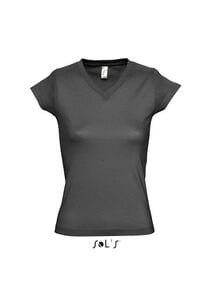 SOL'S 11388 - MOON Tee Shirt Femme Col “V” Gris foncé