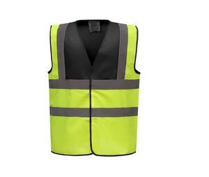 Yoko YK100 - Gilet 2 b&b de haute visibilité (HVW100CH) Black / Hi Vis Yellow