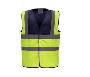 Yoko YK100 - Gilet 2 b&b de haute visibilité (HVW100CH) Navy / Hi Vis Yellow