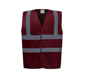 Yoko YK100 - Gilet 2 b&b de haute visibilité (HVW100CH) Maroon