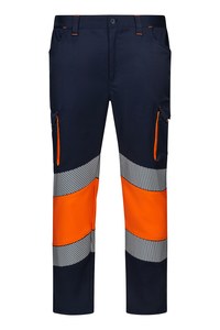 Velilla 303008S - Pantalon stretch bi-colore HV RS NAVY BLUE/HI-VIS ORANGE