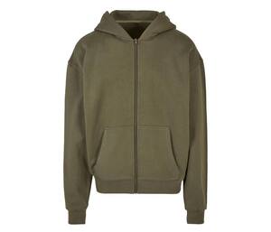 BUILD YOUR BRAND BY192 - Sweat zippé à capuche très lourd Olive