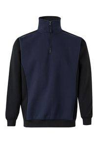 Velilla 105703 - SWEAT BICOLORE DEMI-ZIP MARINE/NOIR