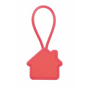 EgotierPro 36035 - Porte-clés Maison Aluminium avec Silicone ROOF Rouge