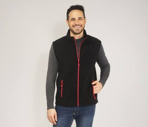 BLACK&MATCH BM500 - Bodywarmer polaire contrasté