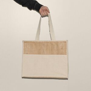 EgotierPro 52006 - Sac Isotherme en Jute avec Poche Canvas 29